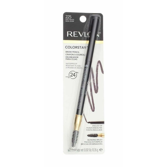 Revlon ColorStay Waterproof Brow Pencil, Soft Black 225, 0.012 oz (1 Pack)