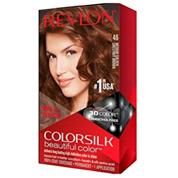 Revlon Colorsilk Beautiful Color 46 Medium Golden Chestnut Brown (Value Pack Of 6)