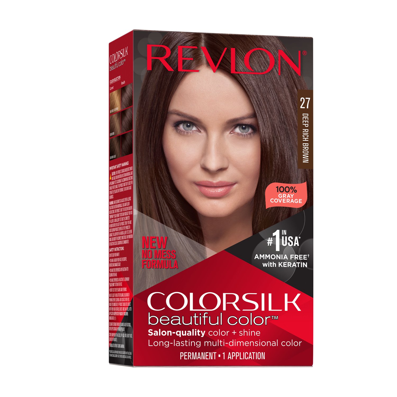 Revlon Colorsilk Beautiful Color Long Lasting Permanent Hair Color, 027 Deep Rich Brown - image 1 of 14