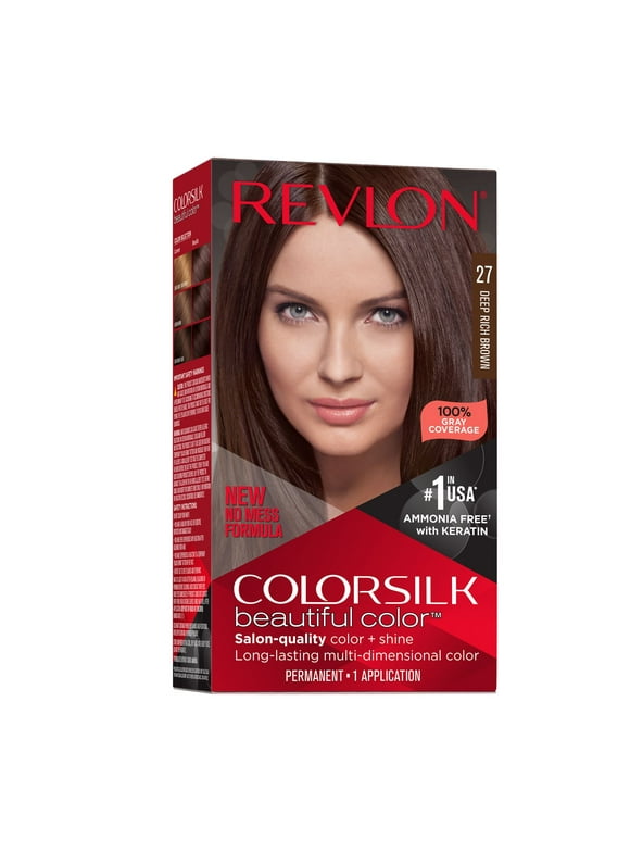 Revlon Colorsilk Beautiful Color Long Lasting Permanent Hair Color, 027 Deep Rich Brown