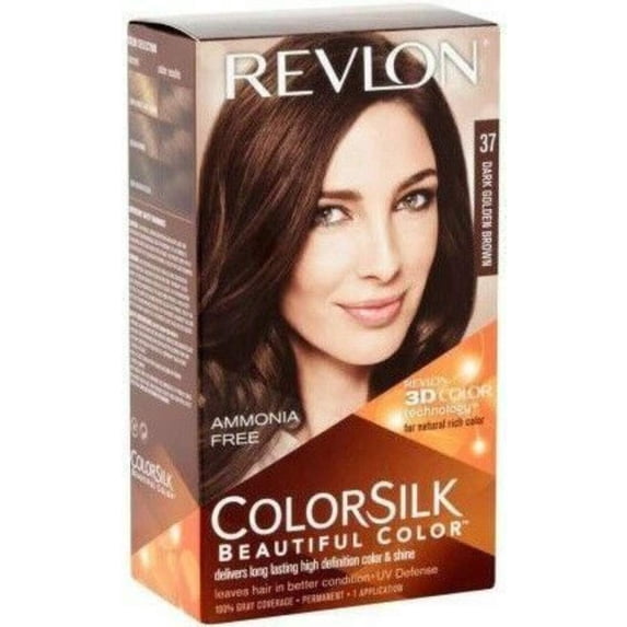 Revlon Colorsilk Beautiful Color Permanent Hair Color 37 Dark Golden Brown, Pack of 6