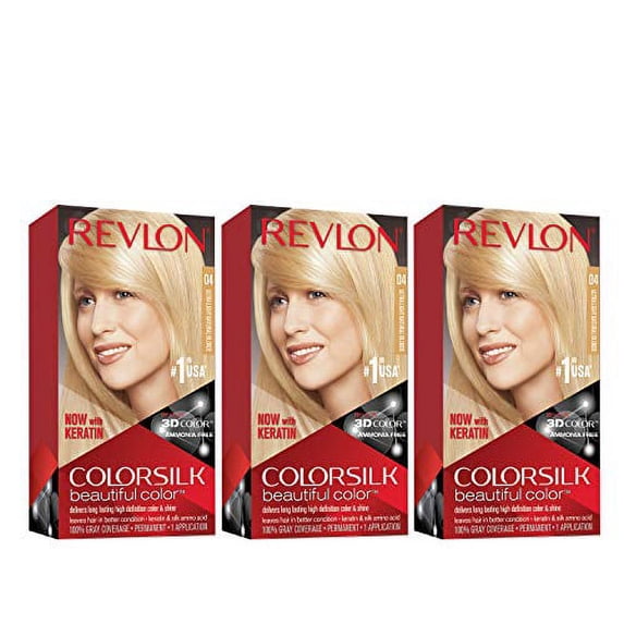 Revlon Colorsilk Beautiful Color Permanent Hair Color with 3D Gel Technology & Keratin, 100% Gray Coverage Hair Dye, 41 Medium Brown, 4.4 oz (Pack of 3) 3 Pack