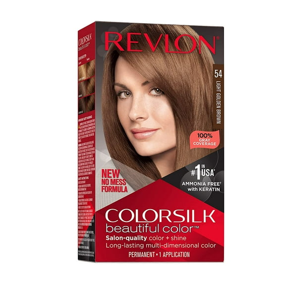 Revlon Colorsilk Beautiful Color Permanent Hair Color, 54 Light Golden Brown, 1 Ea, 2 Pack