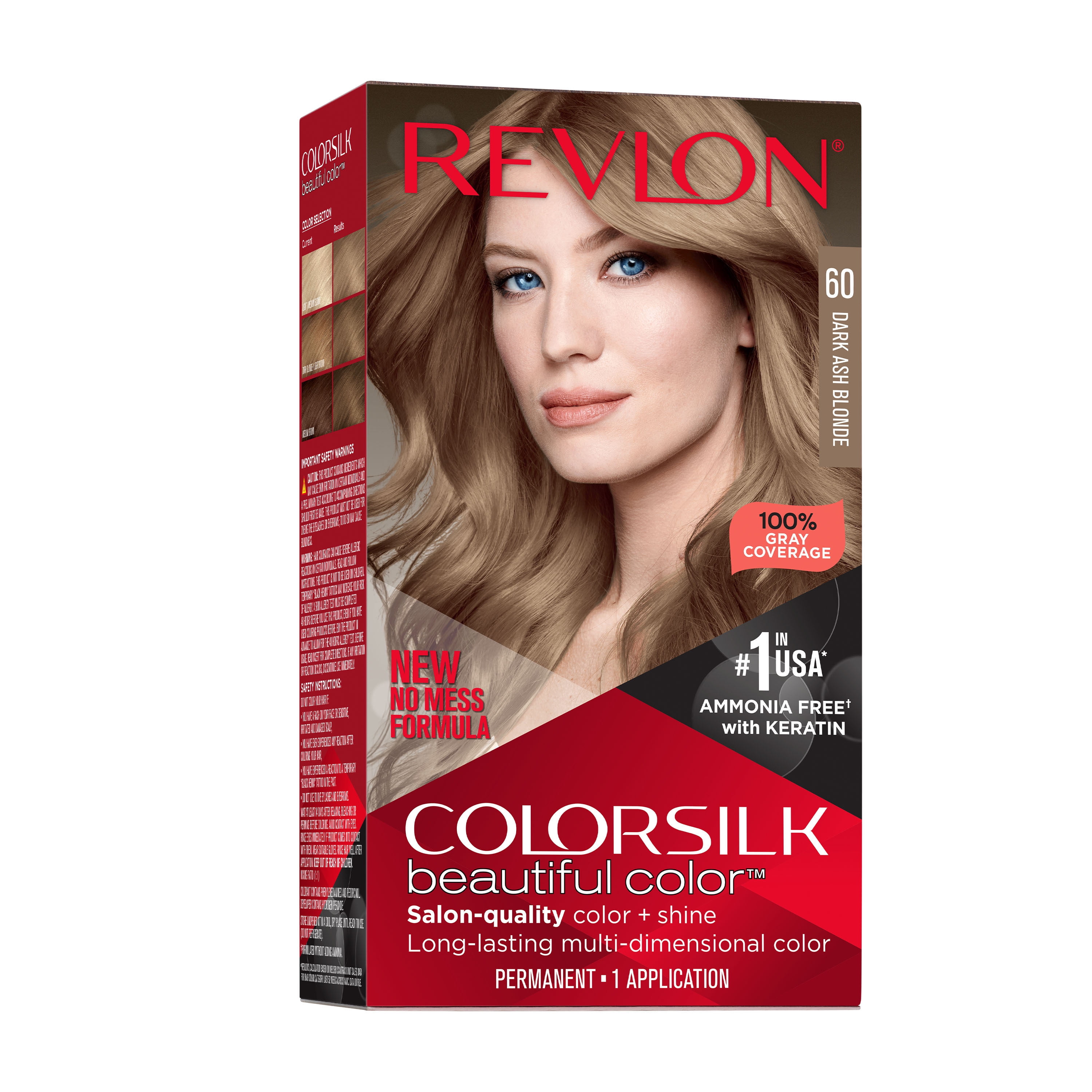 Revlon Colorsilk Beautiful Color Permanent Hair Color, Long-Lasting  High-Definition Color, Shine & Silky Softness With 100% Gray Coverage,  Ammonia Free, 060 Dark Ash Blonde, 1 Pack - Walmart.Com