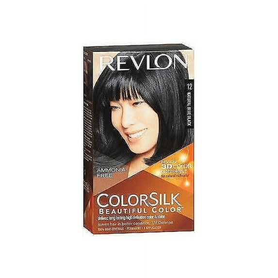 Revlon Colorsilk Beautiful Permanent Hair Color, 12 Natural Blue Black, 12 Pack