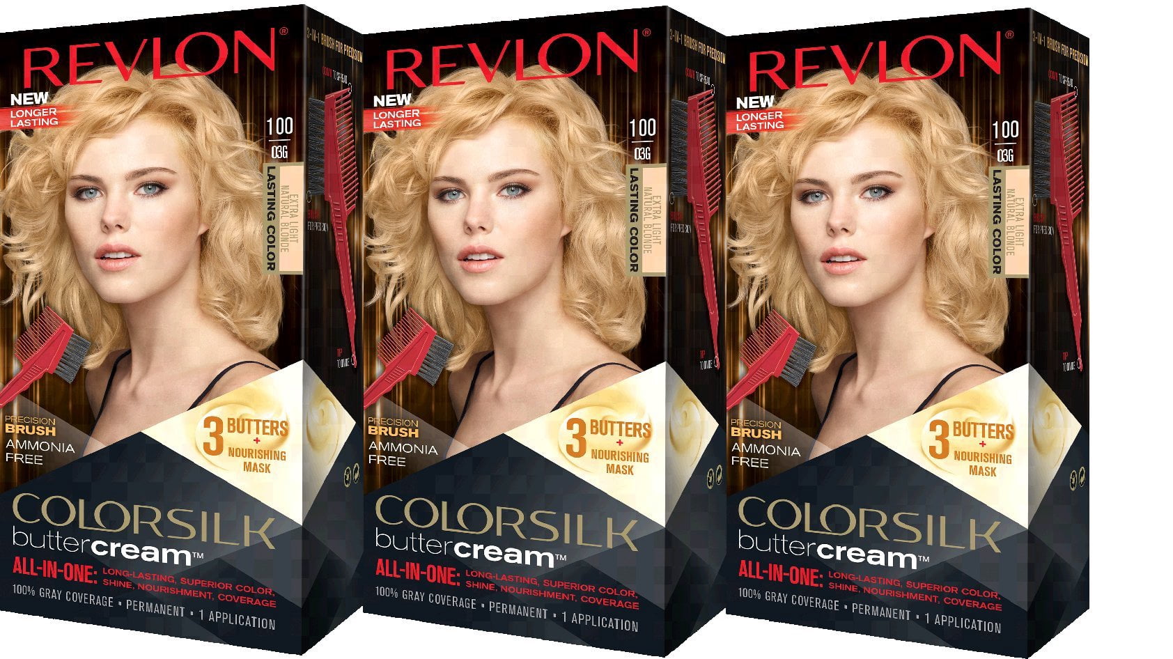Revlon Colorsilk Buttercream Hair Dye, Extra Light Natural Blonde, Pack