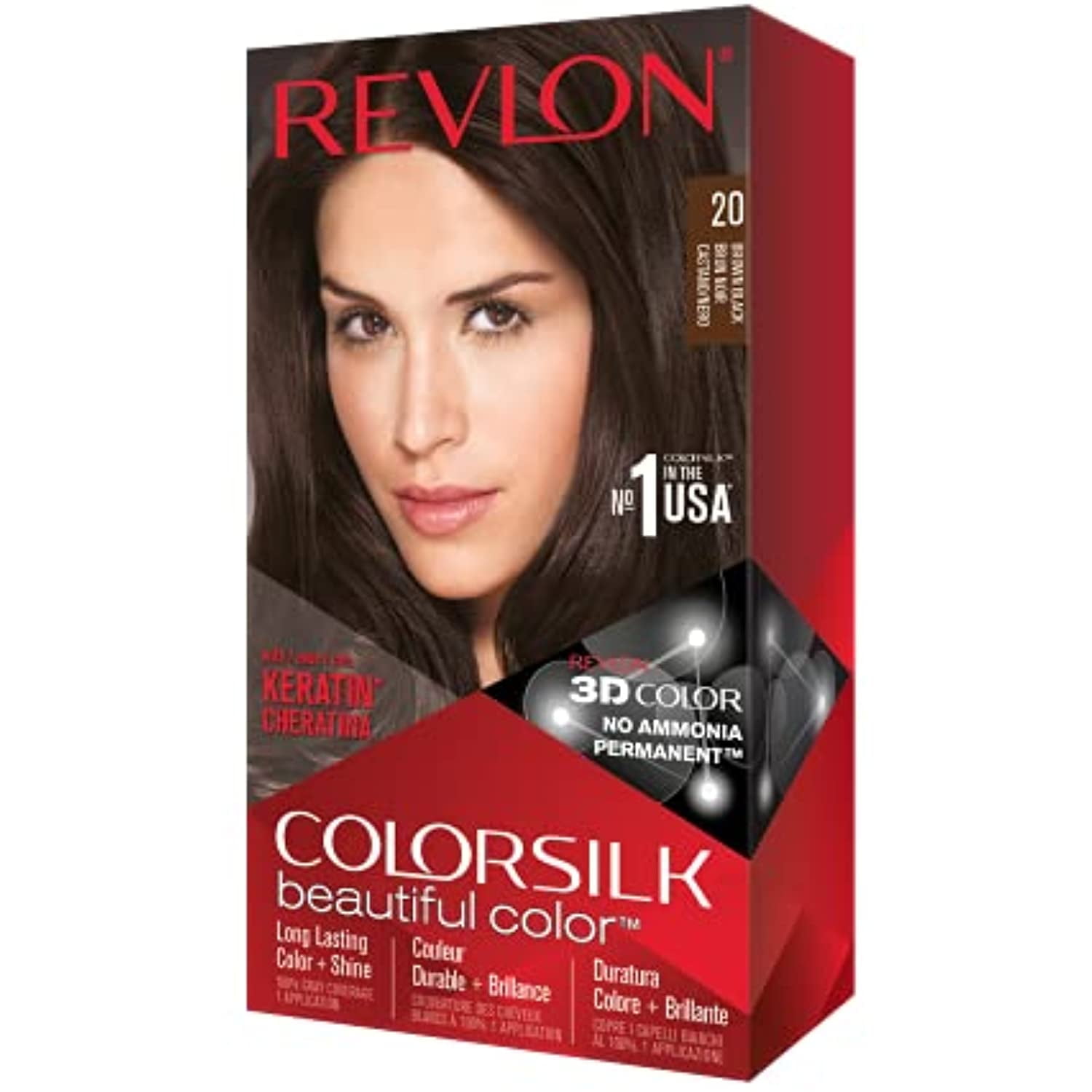 Revlon Colorsilk Hair Color, 20 Brown Black 1 Ea(Pack Of 3)