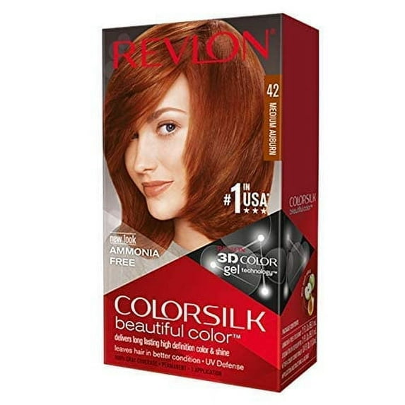 Revlon Colorsilk Permanent Hair Color Ammonia Free, 42 Medium Auburn, 5 Pack