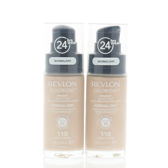 Revlon Colorstay 24 Hrs Makeup Normal/Dry SPF 20 110 Ivory (2 Pack) 1oz Each