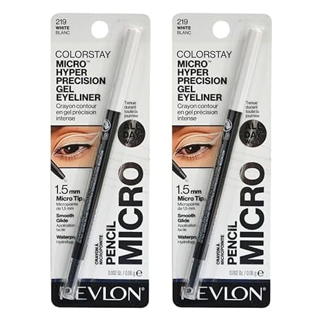 Revlon Colorstay Micro Hyper Precise Gel Eyeliner with Smudger - 219 White, pack of 2