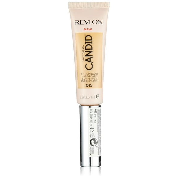 Revlon Concealer Stick, Photoready Candid Face Makeup With Anti-Pollution & Antioxidant Ingredients, Longwear Medium-Full Coverage Infused With Caffine,Natural Finish,Oil Free,015 Light, 0.34 Fl Oz
