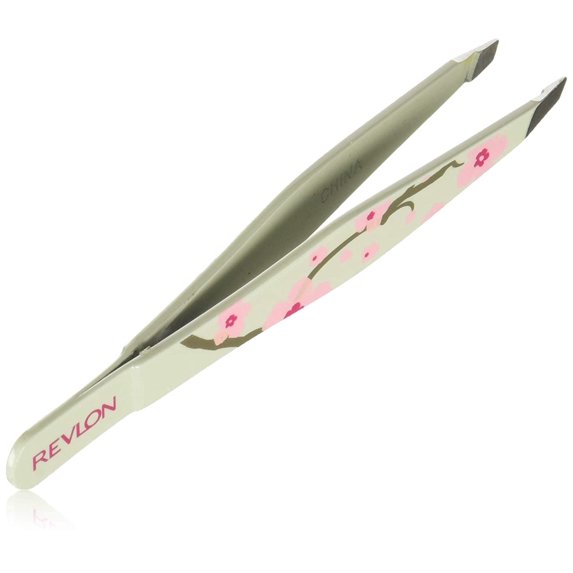 Revlon Designer Collection Slant Tip Tweezer, Stainless Steel (colors may vary)