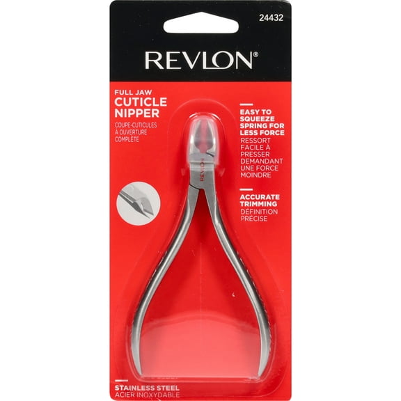 Revlon Full Jaw Cuticle Trimmer, Cuticle Tool, Made with Stainless Steel and High Precision Blade, Easy to Squeeze Spring, 1 Count