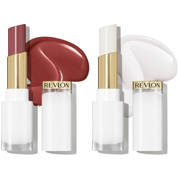 Revlon Glass Shine Tinted Lip Balm, 2pk Rum Raisin & Sparkling Quartz