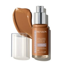 Revlon Illuminance Skin-Caring Liquid Foundation Makeup, Medium Coverage, 417 Warm Caramel, 1 fl oz