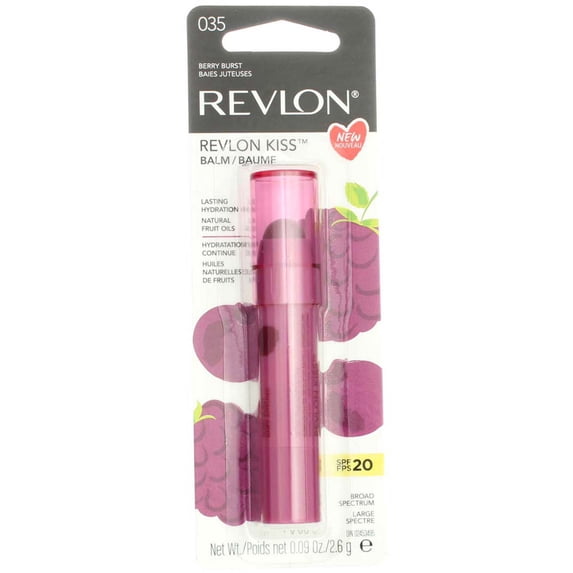 Revlon Kiss Lip Balm, Berry Burst 0.09 oz (Pack of 3)