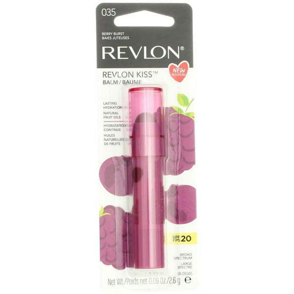 Revlon Kiss Lip Balm, Berry Burst 0.09 oz (Pack of 4)