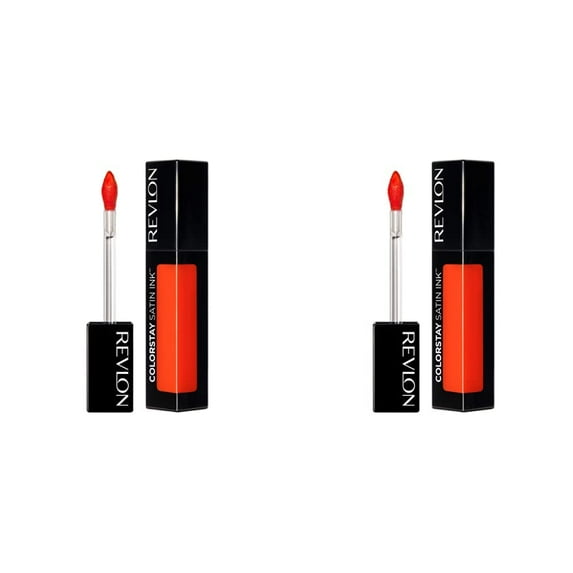Revlon Liquid Lipstick, Face Makeup, Colorstay Satin Ink, Longwear Rich Lip Colors, Formulated With Black Currant Seed Oil, 014 Smokin, Hot, 0.17 Fl Oz (Pack Of 2)