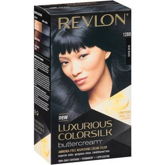 Revlon Luxurious ColorSilk Buttercream Hair Color, Blue Black