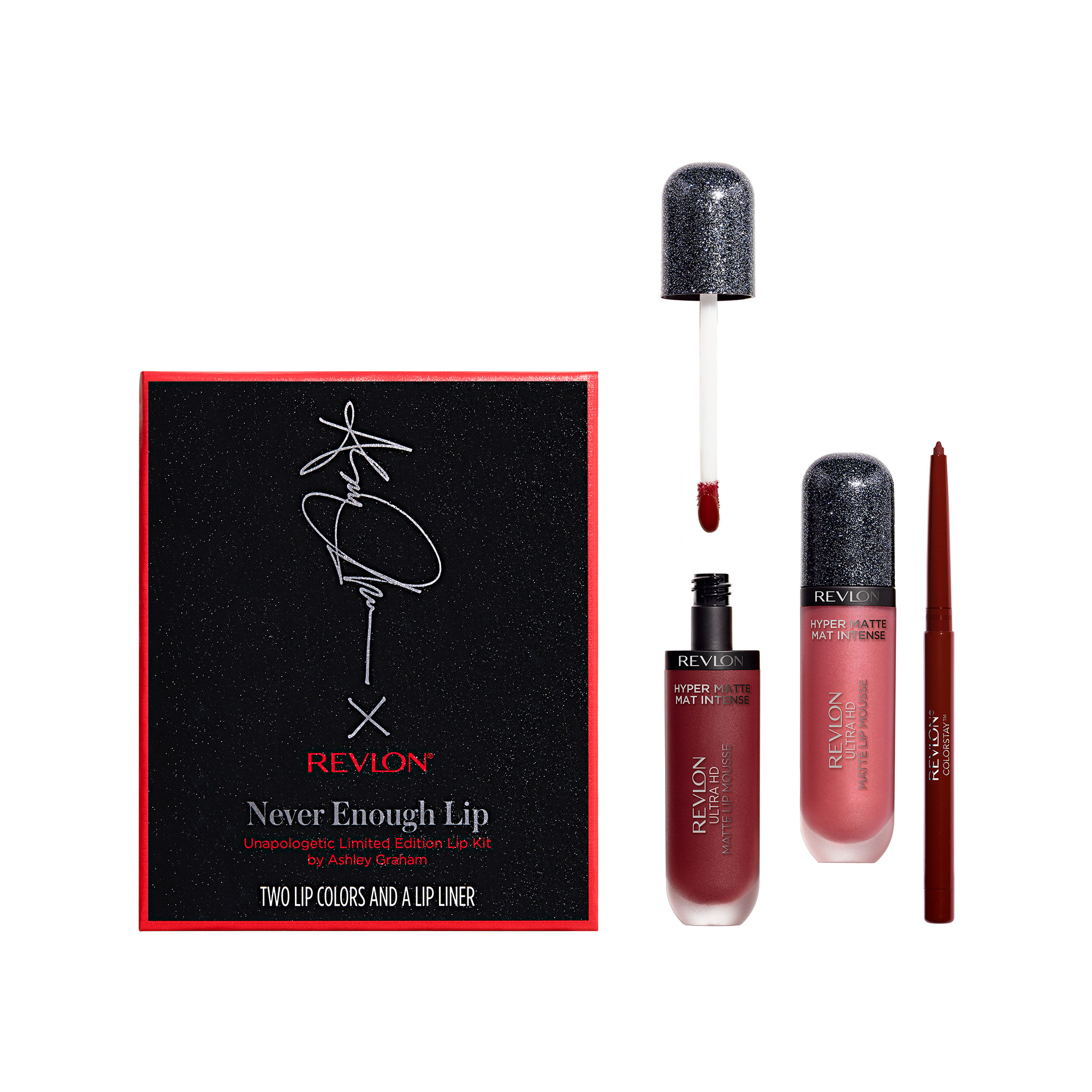 Revlon Never Enough Lip, Unapologetic Limited Edition Lip Kit By Ashley Graham, 3 Piece Kit - image 1 of 4