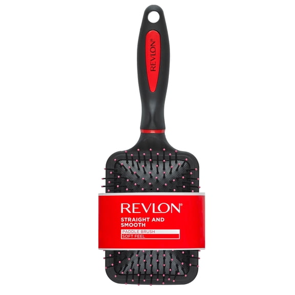 Revlon Paddle Hair Brush with Nylon Bristles, Black