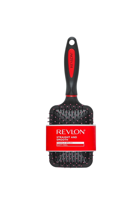 Paddle Hair Brush with Nylon Bristles, Black