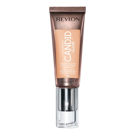 Revlon PhotoReady Candid Glow Moisture Glow Anti-Pollution Foundation, 130 Ivory, 0.75 fl oz