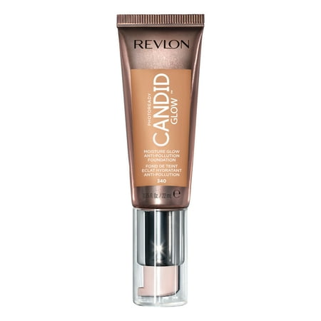 Revlon PhotoReady Candid Glow Moisture Glow Anti-Pollution Foundation, 340 True Beige, 0.75 fl oz
