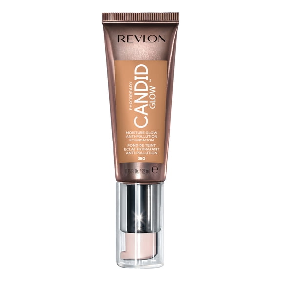 Revlon PhotoReady Candid Glow Moisture Glow Anti-Pollution Foundation, 350 Natural Tan, 0.75 fl oz