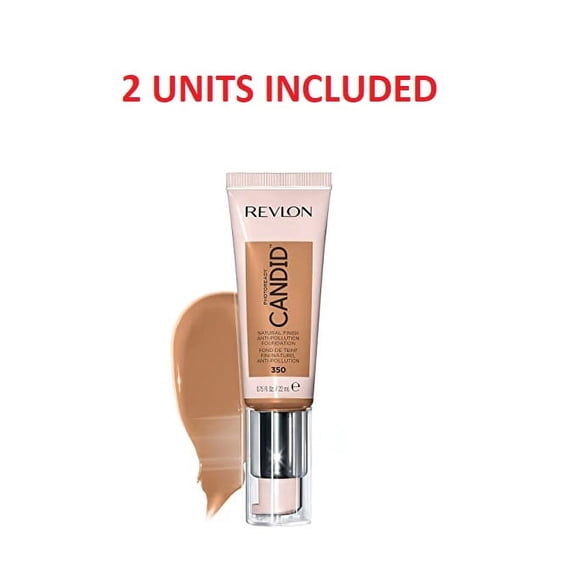 Revlon PhotoReady Candid Natural Finish Foundation 350 Natural Tan, 2 UNITS