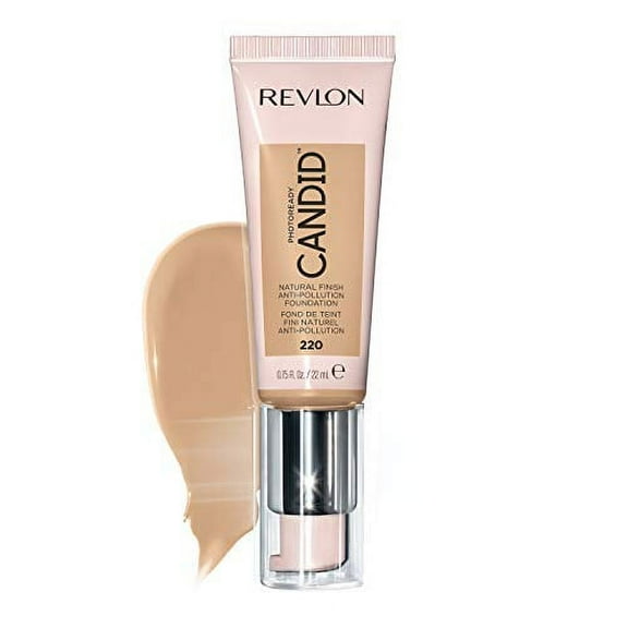 Revlon PhotoReady Candid Natural Finish Foundation, with Anti-Pollution, Antioxidant, Anti-Blue Light Ingredients, 220 Sand Beige, 0.75 fl. oz.
