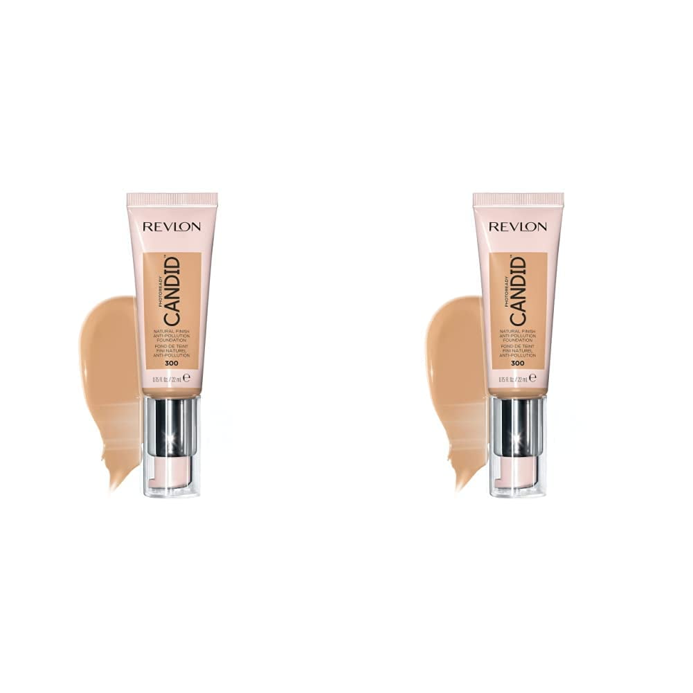 "Revlon Photoready Candid Natural Finish Foundation - Enhance Your Skin's Radiance with Anti-Pollution and Antioxidant Properties - Dune (300) - 0.75 Fluid Oz (Pack Of 2)"