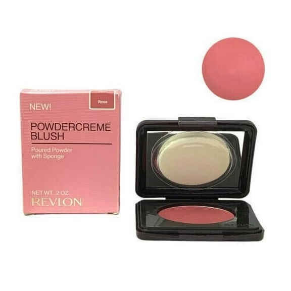 Revlon Powdercreme Blush Rose Poured Powder with Sponge