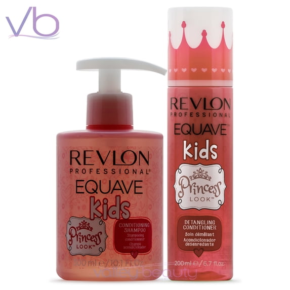 Revlon Professional Equave Princess Look Kids Shampoo (300ml) + Conditioner (200ml) | Hypoallergenic Gentle Hair Care Combo for Children