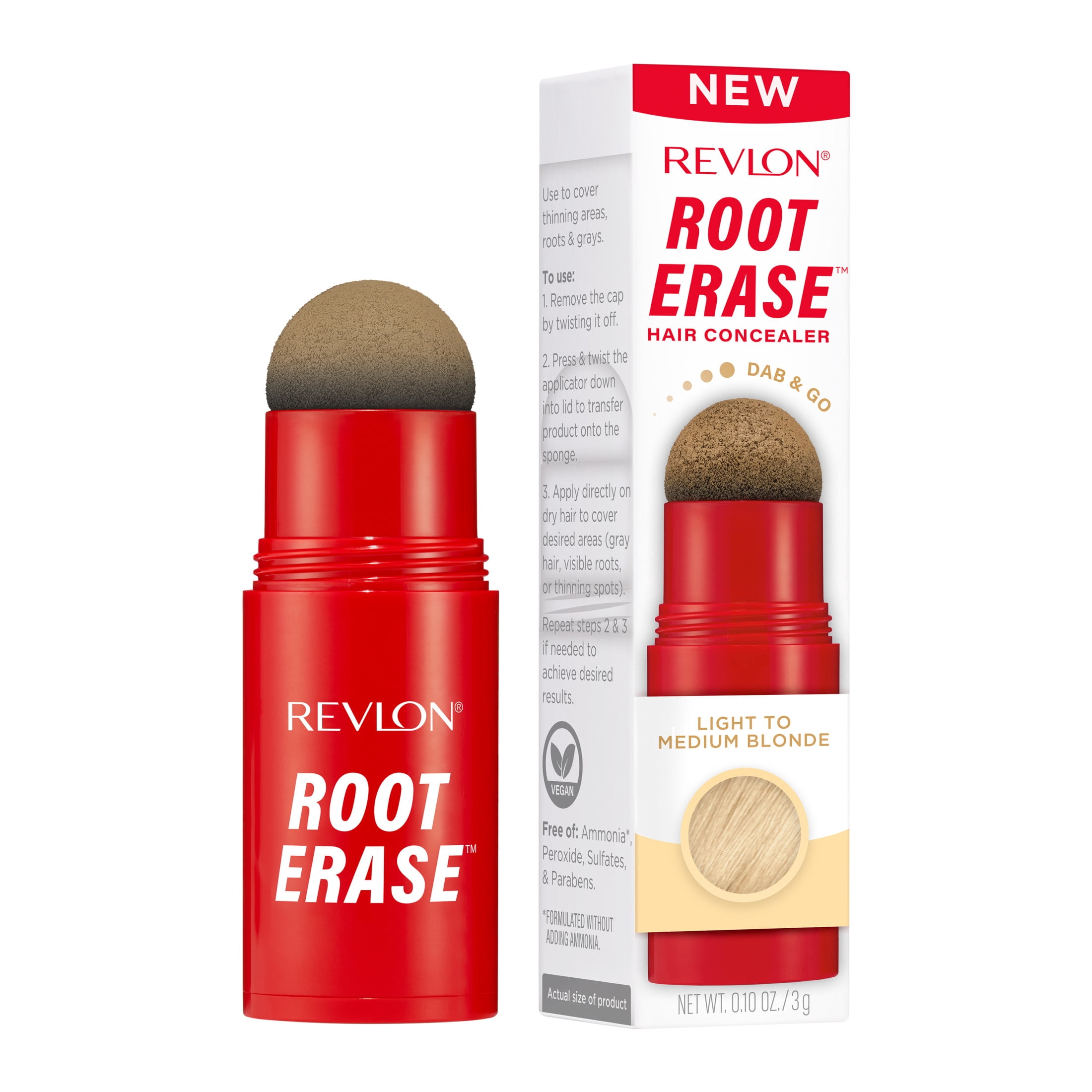Revlon Root Erase Hair Concealer, Dab & Swipe Instant Root Cover Up, Temporary, 07 Light Medium Blonde, 0.10 oz