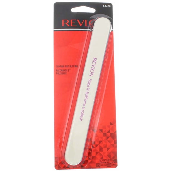 Revlon Shape 'N' Buff Nail File, white, for shaping and buffing nails, pack of 3