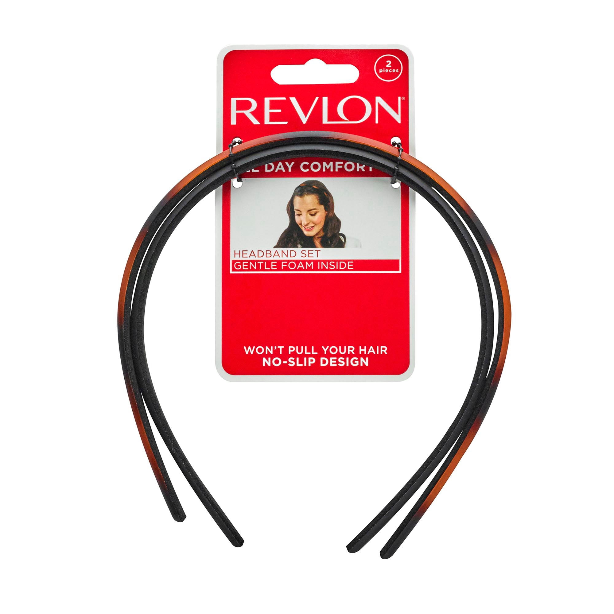 Revlon Soft Touch Hair Headbands Black and Brown 2 Count