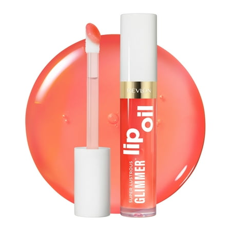 Revlon Super Lustrous Glimmer Nourishing Lip Oil, 002 Miss Coral, 0.13 fl oz