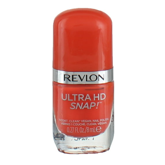 Revlon Ultra HD Snap Nail Colors, Natural Rich Glossy Nail Polish, 100% Vegan Formula, No Base and Top Coat Needed, 007 Hot Stuff, 0.27 fl. Oz. (Pack of 4)