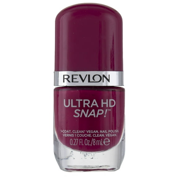 Revlon Ultra HD Snap Nail Colors, Natural Rich Glossy Nail Polish, 100% Vegan Formula, No Base and Top Coat Needed, 029 Berry Blissed, 0.27 fl. Oz. (Pack of 2)