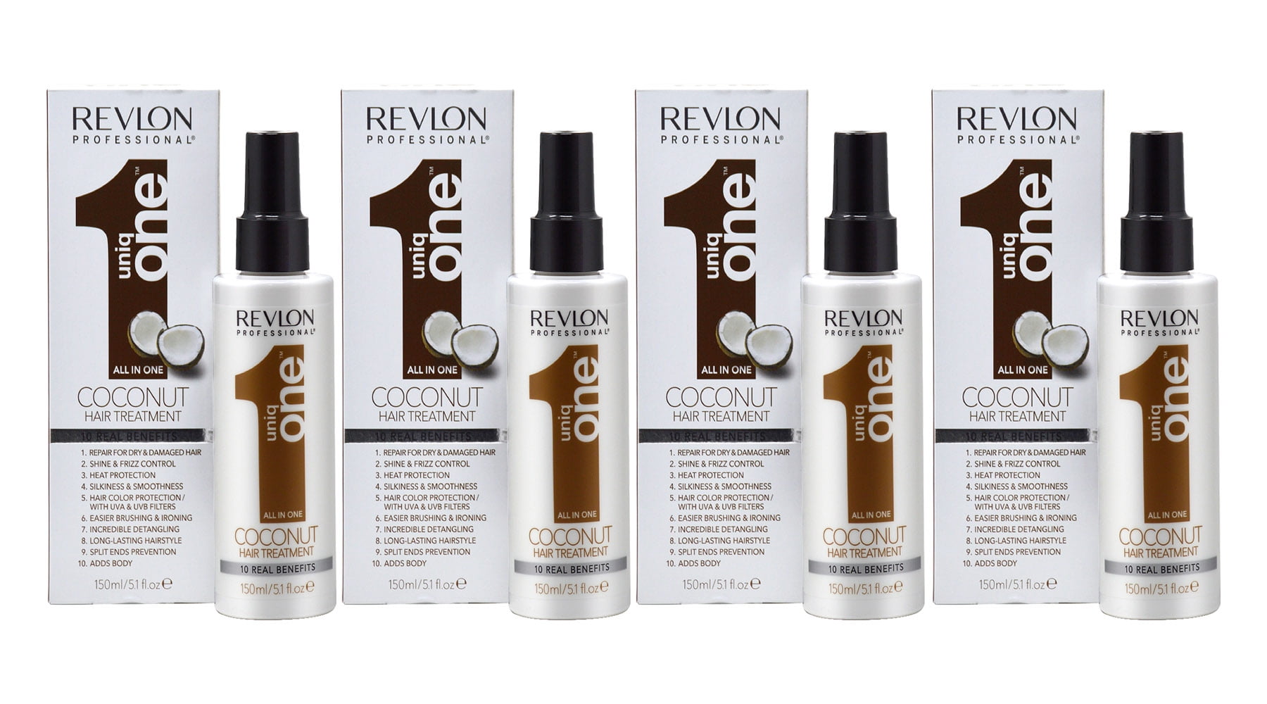 Revlon Uniq One All in One Coconut hair Treatment 5.1oz (Pack of 4)