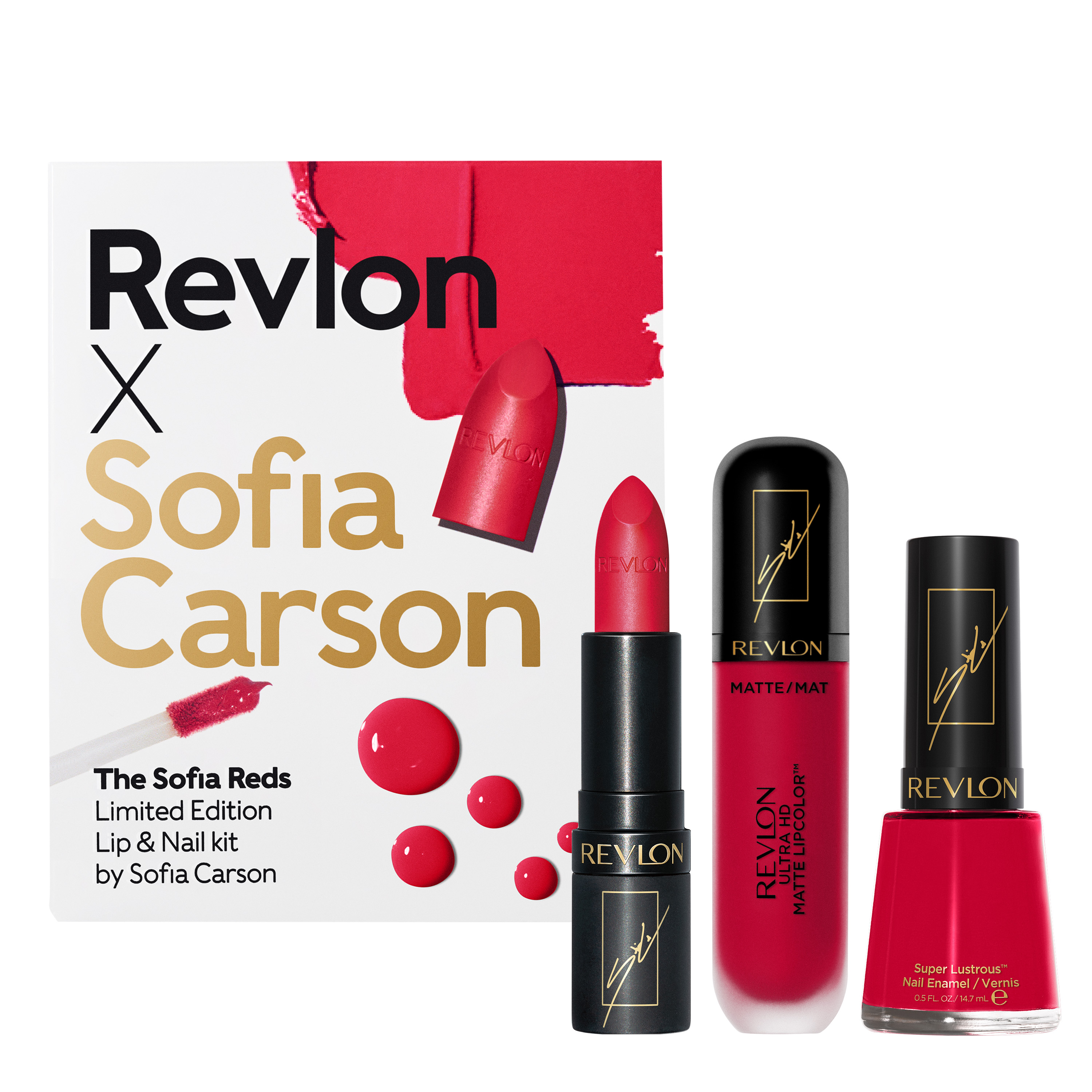 Revlon x Sofia Carson - The Sofia Reds Makeup Kit - Lipstick, Lipcolor, Nail Polish - image 1 of 14