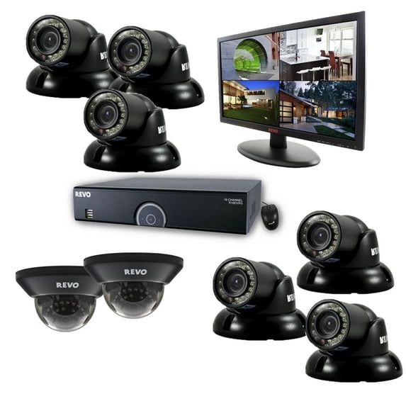 Revo R165D2GT6GM21-2T 16 Channel 2TB 960H DVR Surveillance System with 8 700TVL 100-Feet Night Vision Cameras and 21.5-I