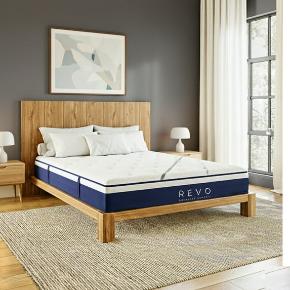 Revo Sleep 8-Inch Memory Foam and Innerspring Hybrid Mattress, Quality Comfort, Adaptive Support, Breathable Cooling Relief, Mattress in a Box, Full