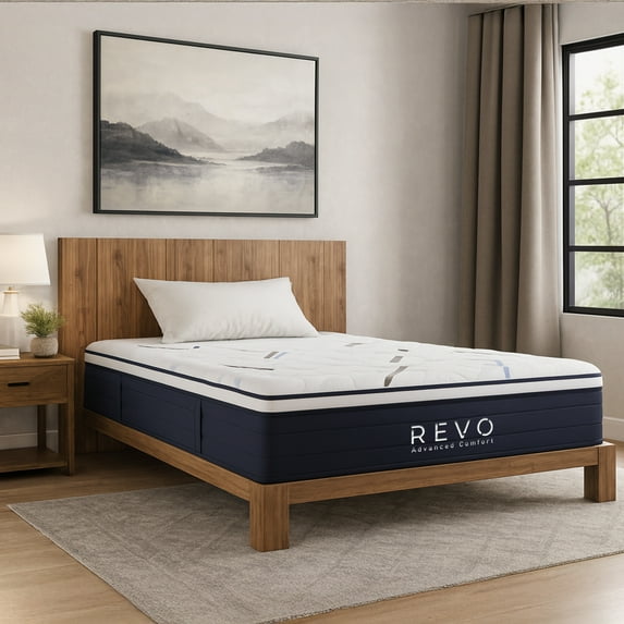 Revo Sleep Hybrid Mattress: Experience Quality Comfort, Adaptive Support Breathable Cooling Relief with 12-Inch Memory Foam and Spring Hybrid Mattress, Mattress in a Box, Queen
