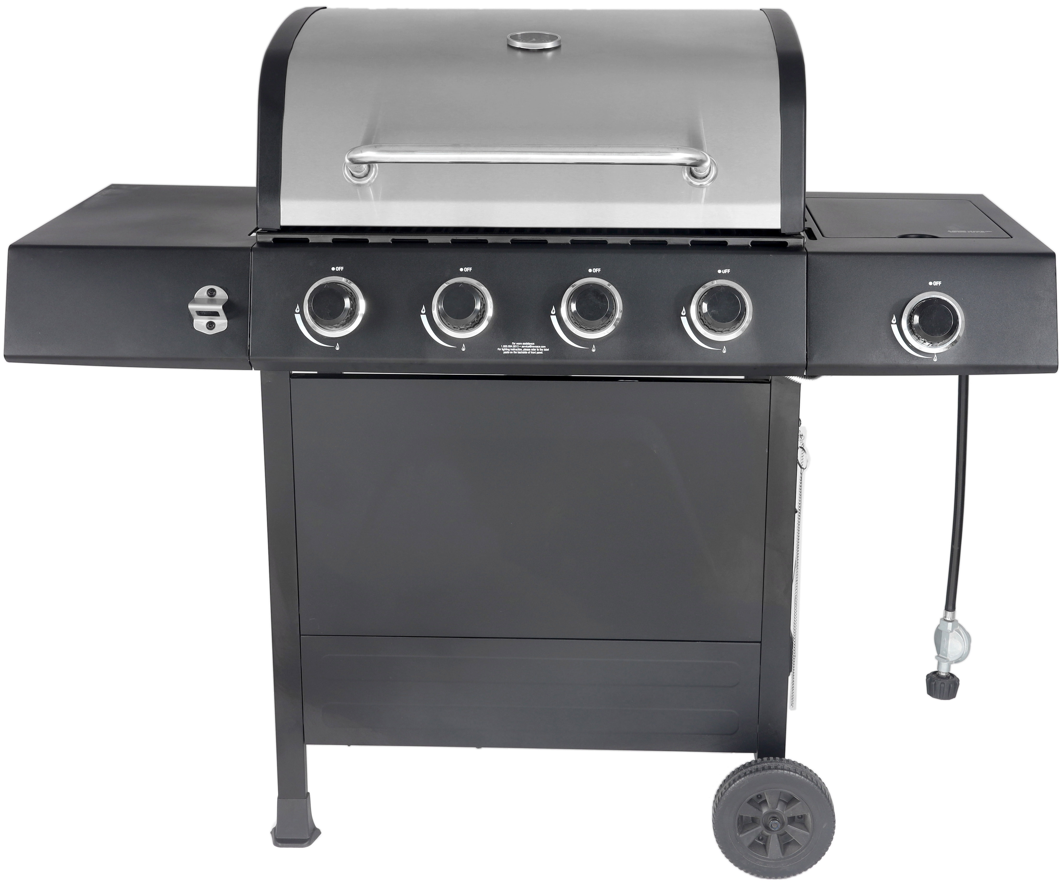 RevoAce 4-Burner Propane Gas Grill with Side Burner, Stainless Steel & Black - image 1 of 19