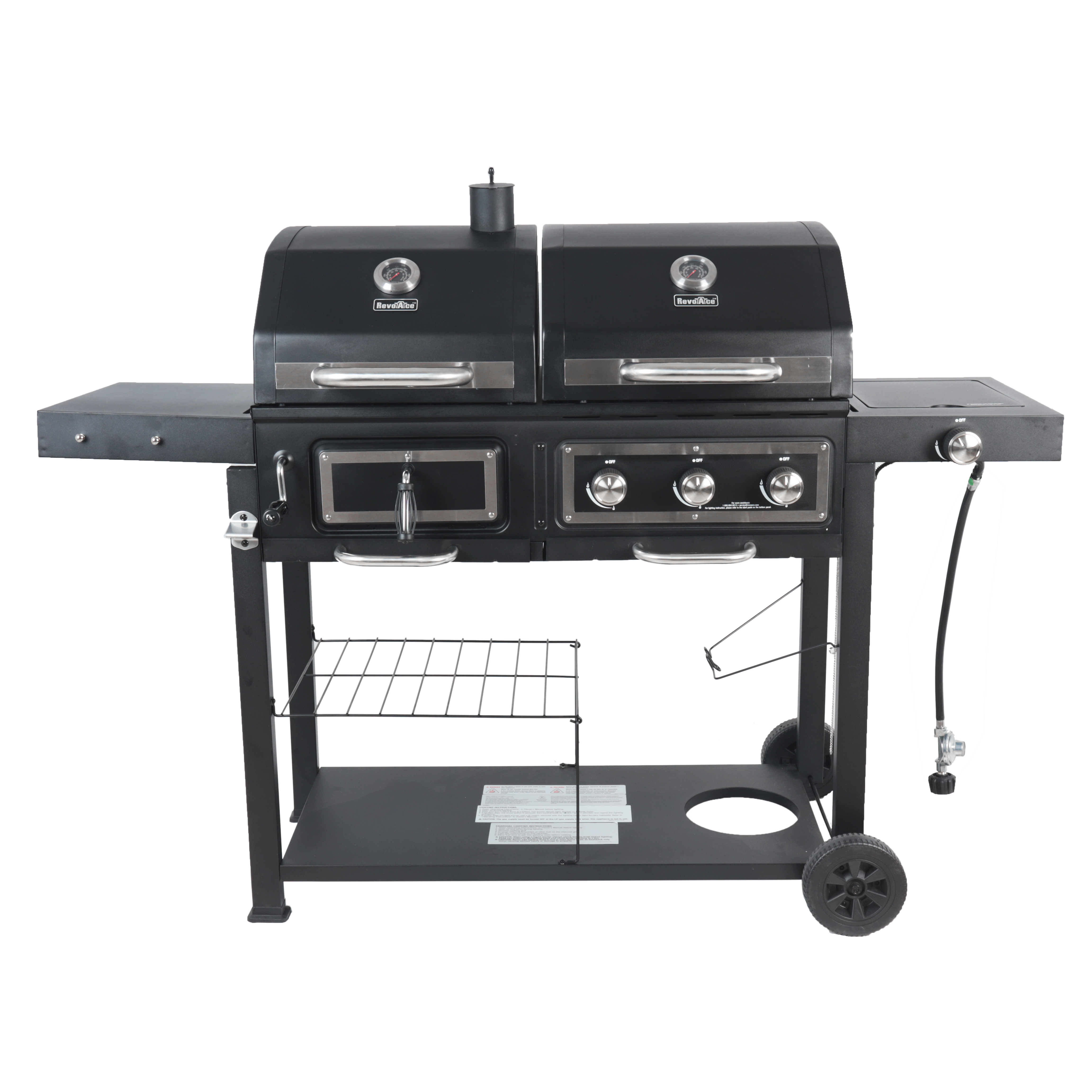 RevoAce Dual Fuel Gas & Charcoal Combo Grill, Black with Stainless - image 1 of 21
