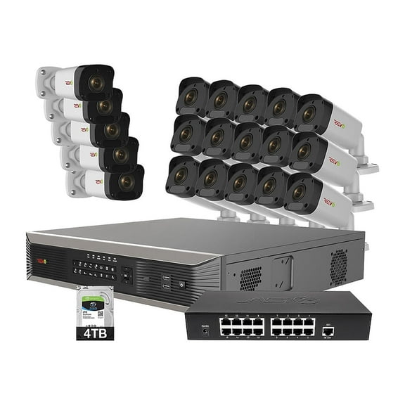 RevoAmerica Ultra Plus HD 32 Ch. 4TB NVR Surveillance System with 20 2 Megapixel Cameras