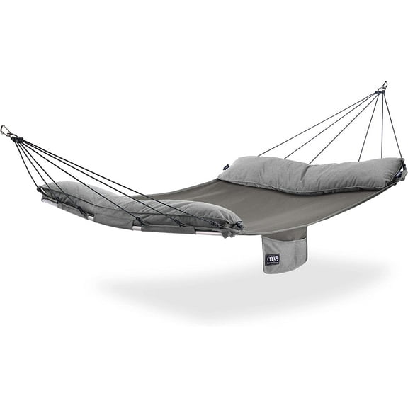 RevoGlow Commerce SuperNest SL Hammock - 1 to 2 Person Backyard Hammock - Outdoor Patio Furniture for Backyard, Lawn, or Balcony - Pebble Grey