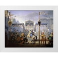thumbnail image 1 of Revoil, Pierre Henri 32x25 White Modern Wood Framed Museum Art Print Titled - A Fourteenth Century Tournament, 1 of 4